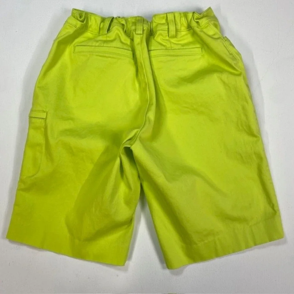 Lauren Ralph Lauren Neon Lime Green Bermuda Golf Shorts‎ Side Zip Pocket Womens